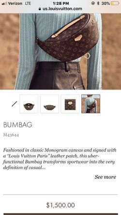 Authentic LOUIS VUITTON Monogram Bum bag M43644 Bag Used from