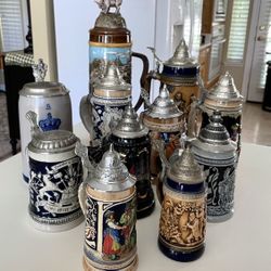 Lot Of 11 Beer Steins   Not Selling Individually   