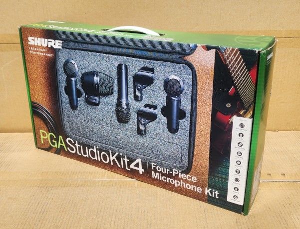 Shure Professional Studio Microphone Set 4 Mics Carryinb Case Cables PGASTUDIOKIT4 🚨 Payment Options Available 🚨 No Credit Needed 🚨