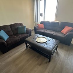 For Sale: Comfortable Couch And Loveseat Living Room Set with  Coffee Table