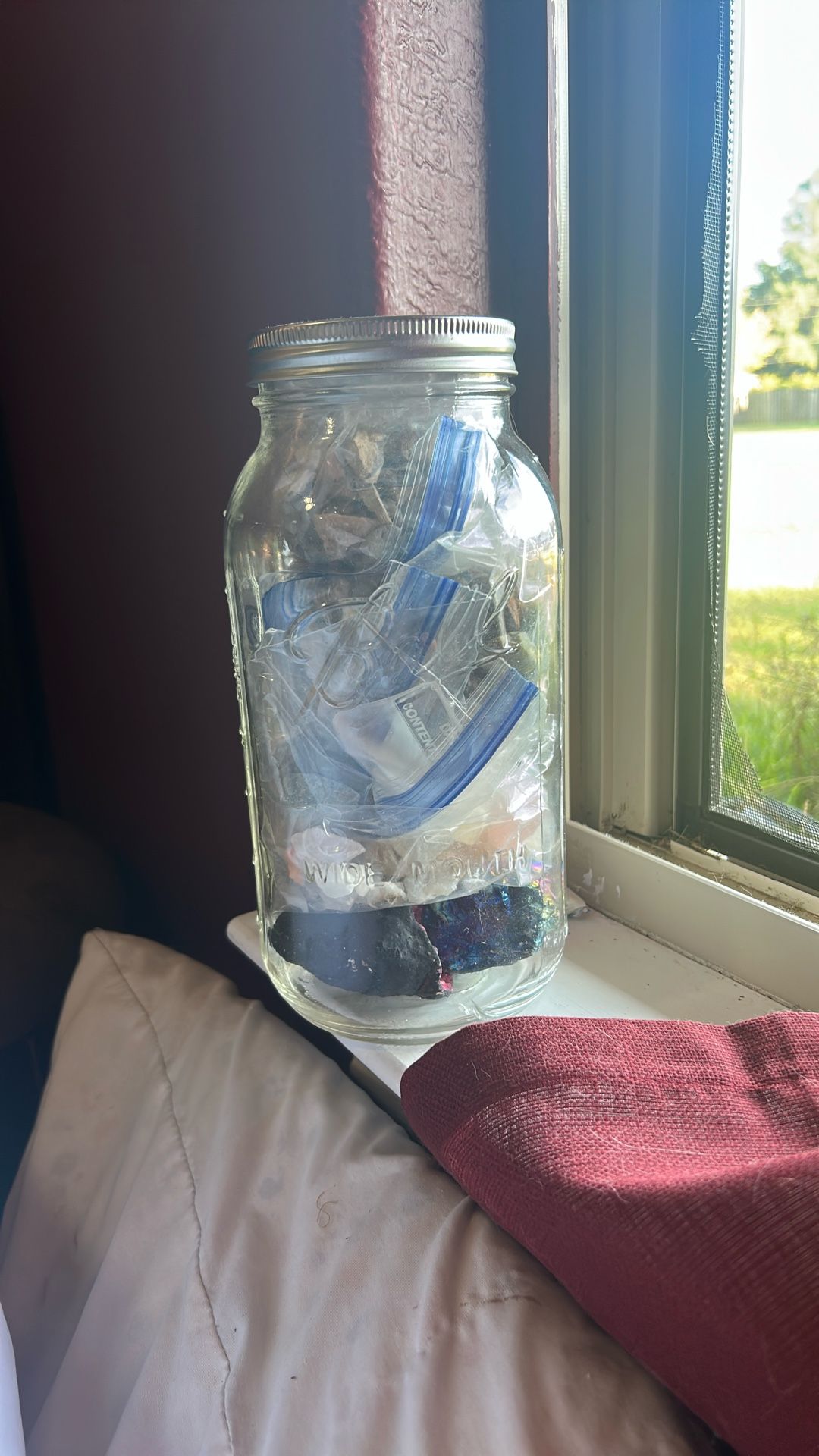Jar Of Rocks And Crystals