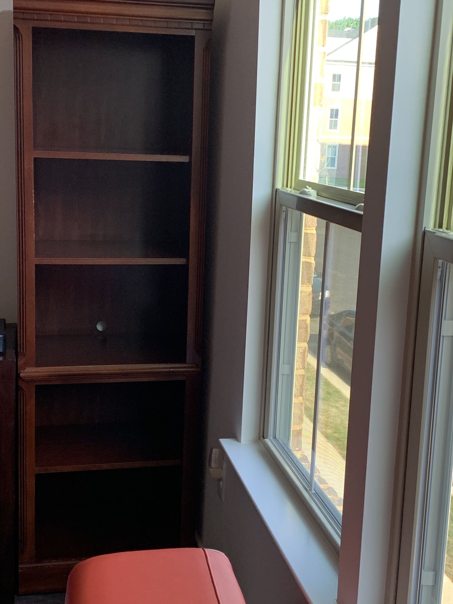 Two Solid Wood Bookshelves/Display Cabinet