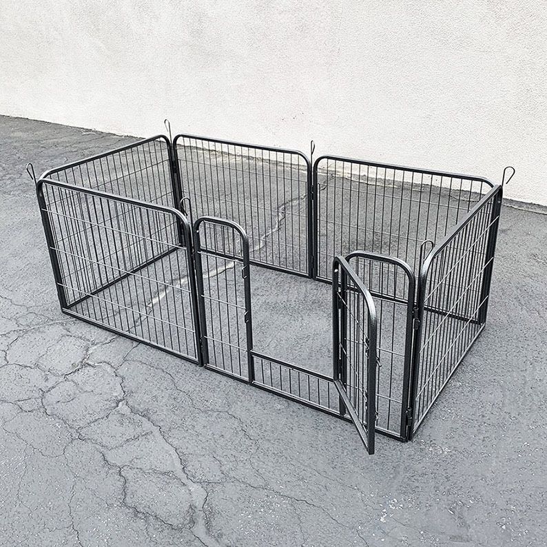 (New in box) $70 Heavy Duty 24” Tall x 32” Wide x 6-Panel Pet Playpen Dog Crate Kennel Exercise Cage Fence Play Pen