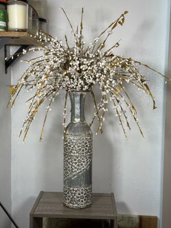 Element Gray Textured Tall Decorative Vase