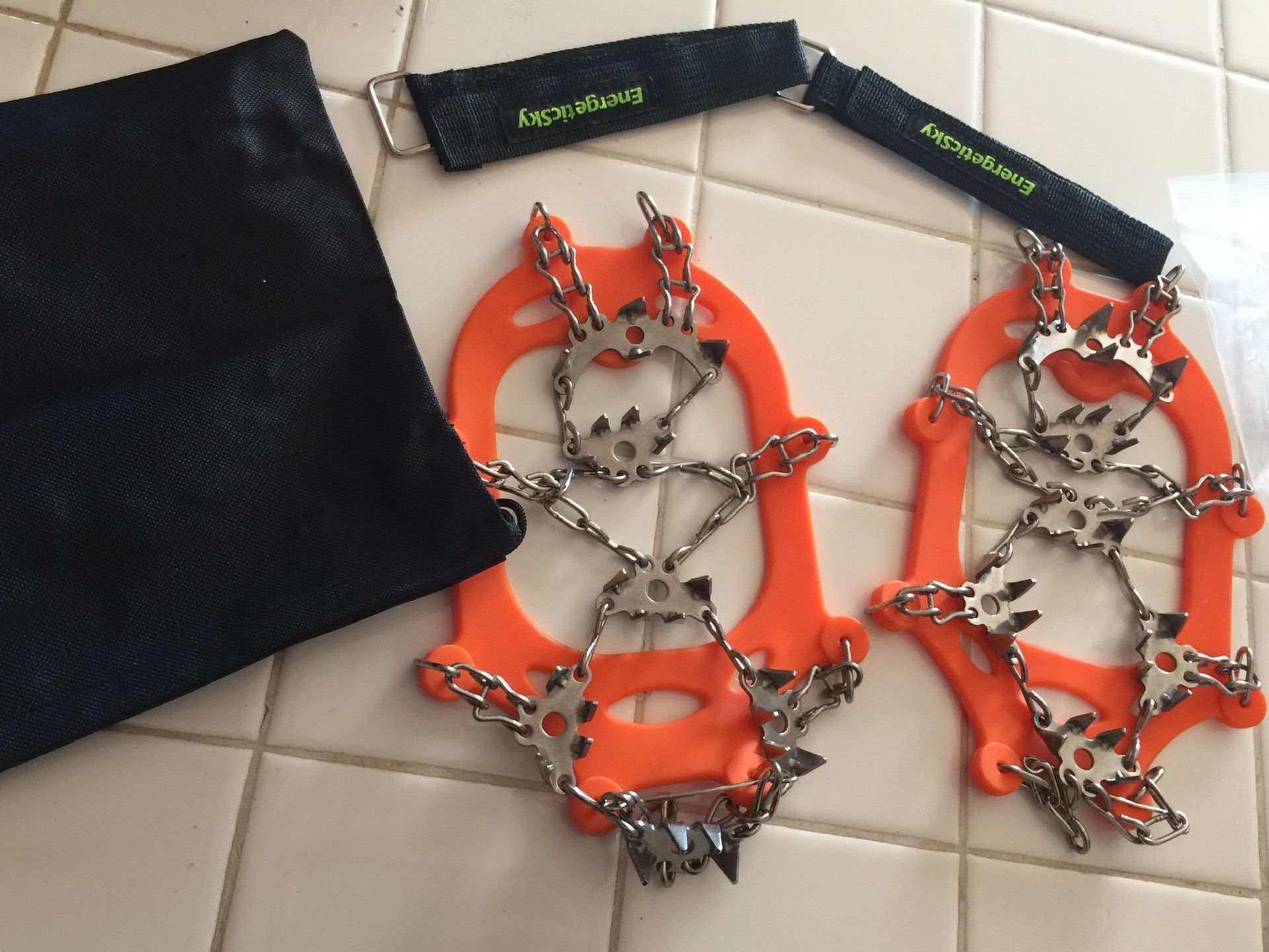 Brand new CRAMPONS for hiking fishing climbing. Size M. Easy to use. Pick up only. In Corona