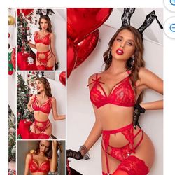 Avidlove Women Lingerie Set Lace Teddy Strap Babydoll Bodysuit with Garter Belts