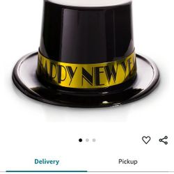 New Years Top HAT BLACK AND GOLD PLASTIC