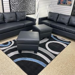2 sofas and 2 ottoman brand new 4 pieces living room set never use $499 only 🔥🔥🚚🚚delivery available 773-524-1738