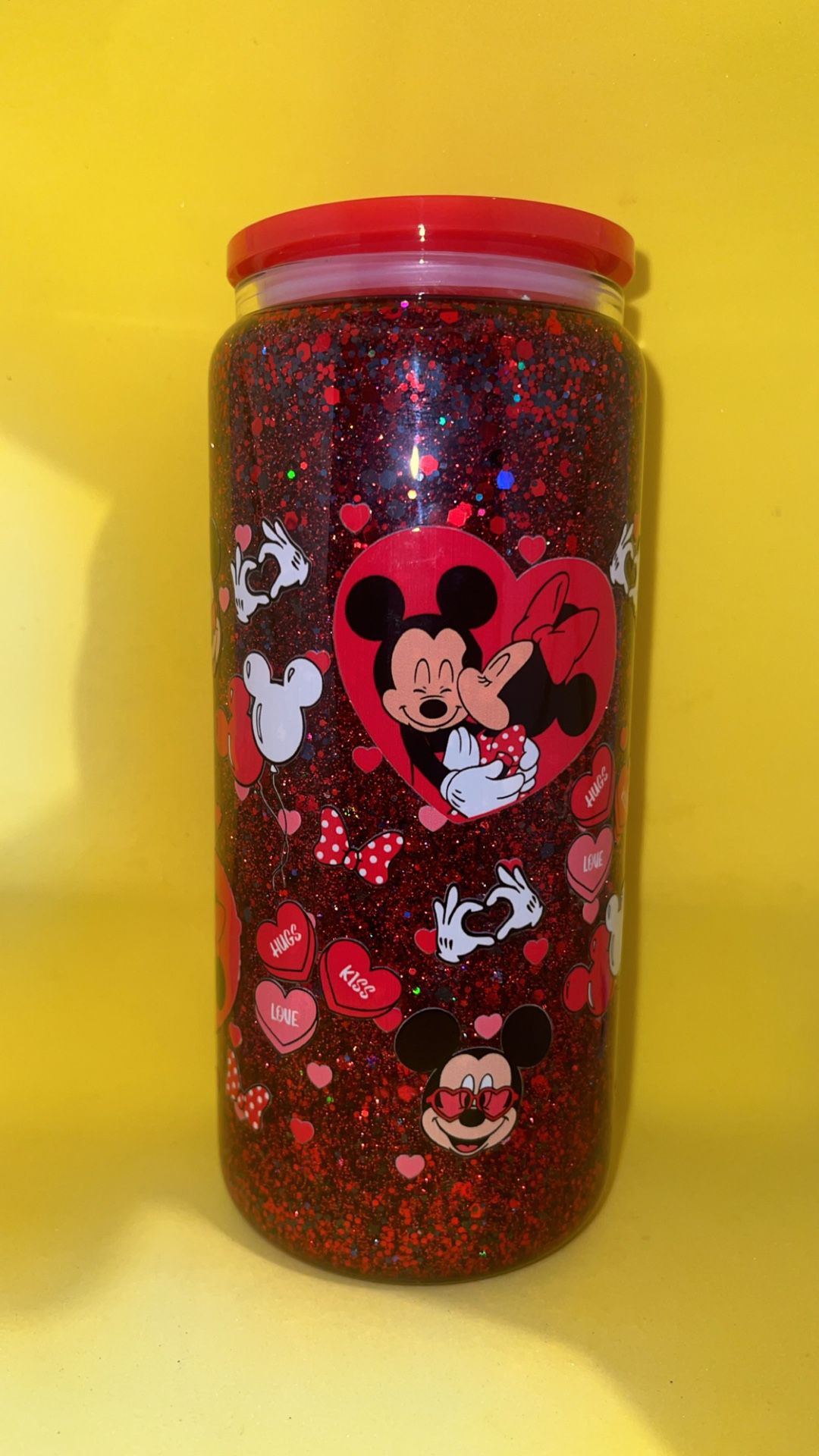 Mickey And Minnie Snowglobe Cup