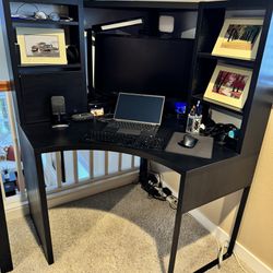 Wood Desk - Corner shaped with Storage