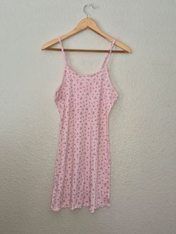 No Brand Women's Light Pink Floral  Pajama Dress Size: X-Large