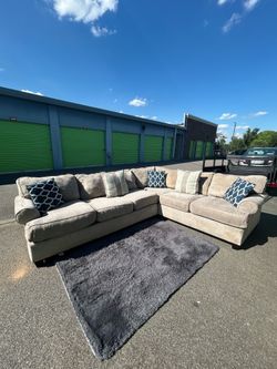 Beige L-Shape Sectional Sofa (Delivery)