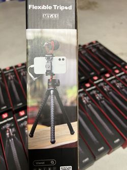 ULANZI Camera Tripod, Mini Flexible Tripod Stand with Hidden Phone Holder w Cold Shoe Mount, 1/4'' Screw for Magic Arm, Universal for iPhone 13 12 Pro