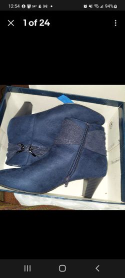 KAREN SCOTT WOMENS CASEE FAUX SUEDE ZIPPER ALMOND TOE BOOTIES SHOES Size 11