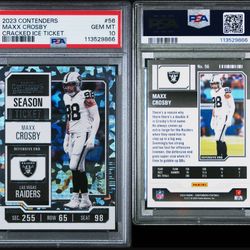 Maxx Crosby /25 Contenders Rookie Cracked Ice PSA 10