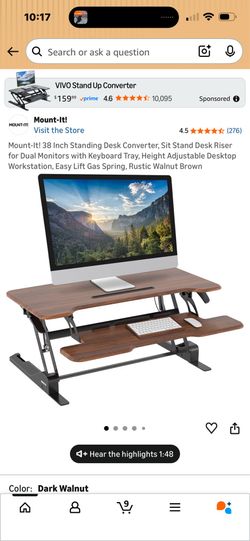 Desk converter - sit/stand