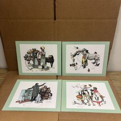 Set of 4 Norman Rockwell Deluxe 10” x 8” Prints Traveling Salesman