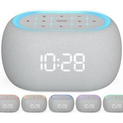 ANJANK White Noise Sound Machine Alarm Clock with Bluetooth Speaker, 21 Relaxing Sounds, 7 Night Lights,0-100% Dimmer/Sleep Timer/30-Level Volume Cont