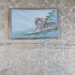Asian White Tiger. cat art