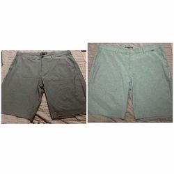Two pairs of Travis Mathew Shorts size 42