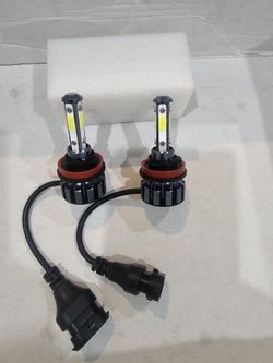 Bright 4 Side Mini LED Lights H11 Clear White LED Lights. 6000k.