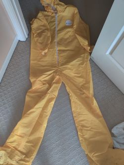 Yellow Disposable Protective Coverall Suit
