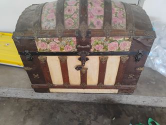 1870 Star Iron Camel Back Steamer Trunk
