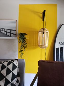 Modern Bamboo Hanging Lamp – Full Set – $45