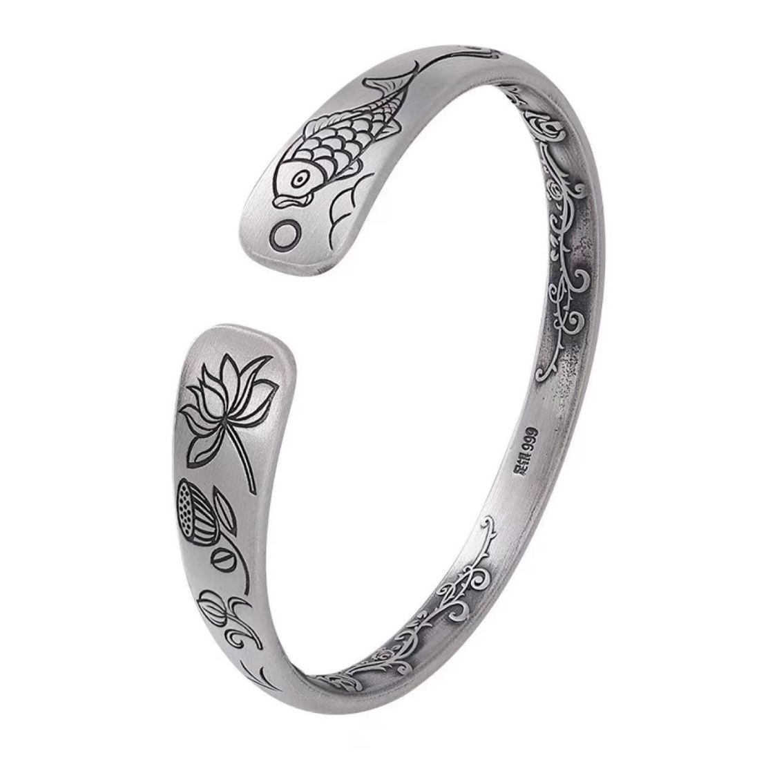 Silver open bracelet