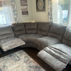 Grey Reclining Sectional