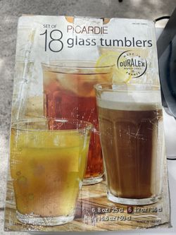 Set of 18 Picardie Glass tumblers