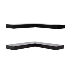 Black Floating Corner Shelves Set of 2