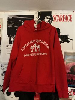 Chrome hearts hoodie in red size medium