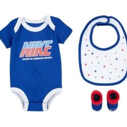 3 Piece Nike Baby Gift Set / Outfit, USA, Patriotic 