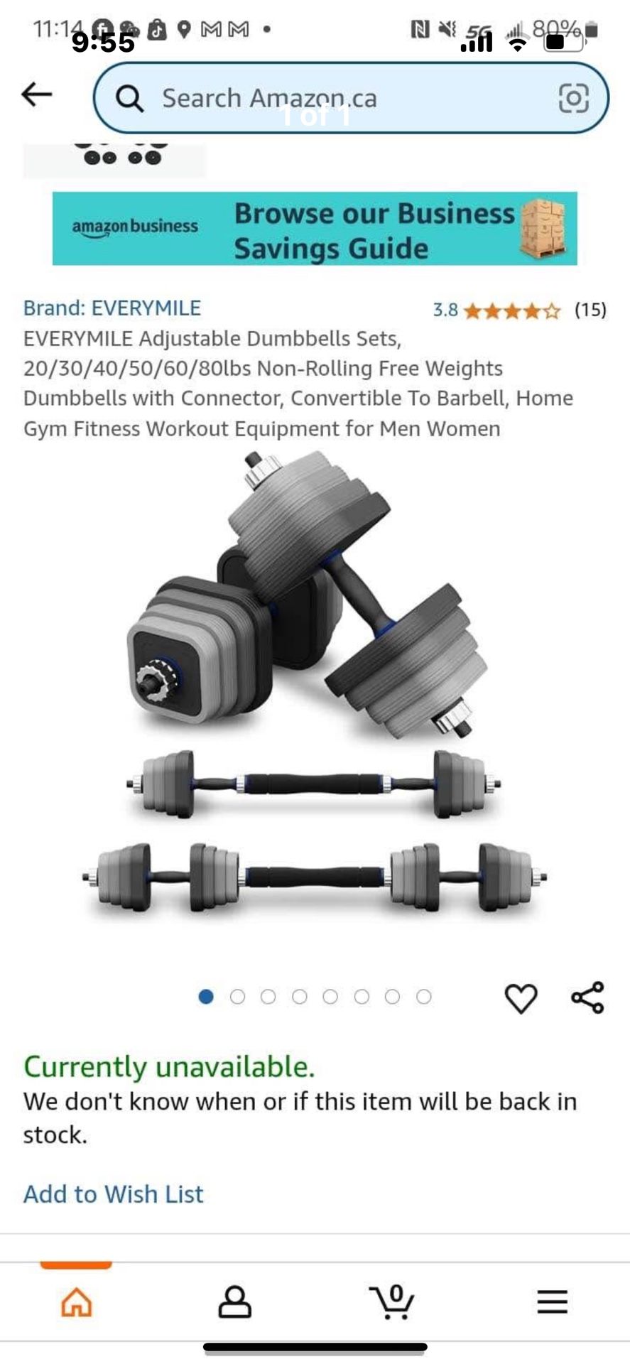 Dumbbell Complete Sets Adjustable 