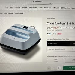 Cricut EasyPress 3 (9”x9”) Heat Press