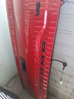 Red Toyota Tacoma Tailgate