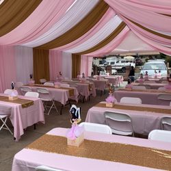 Draping——tent——balloons——backdrop——resinchairs——