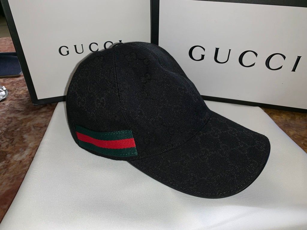 Gg Black Monogram Hat