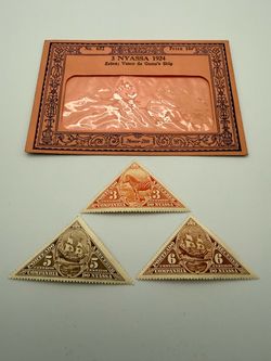 1924 Nyassa Triangular Postage Stamps Set of 3