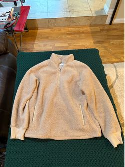 Tan Sherpa quarter zip