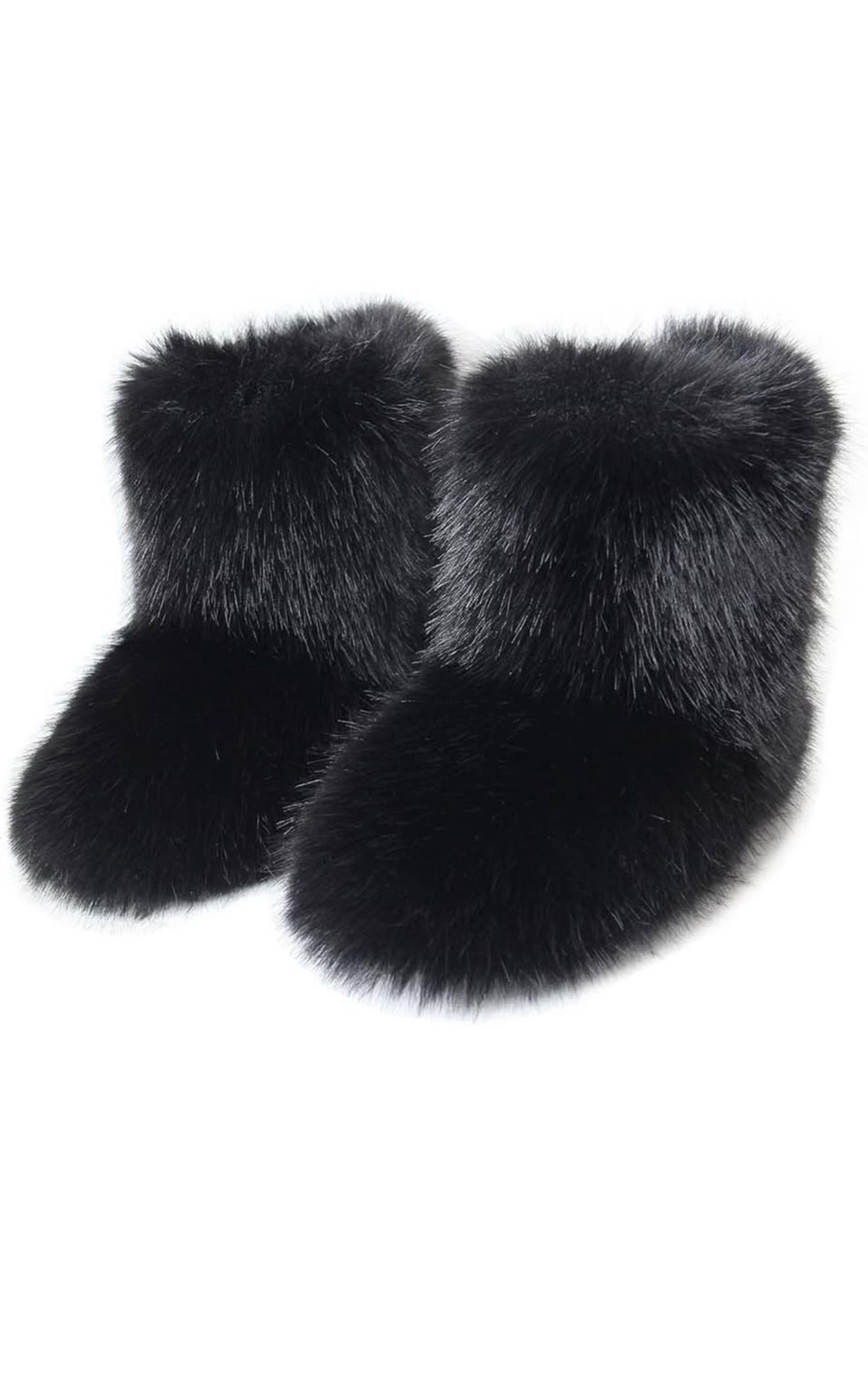 Winter Knee High Flat Heel Fluffy Faux Fur Boots