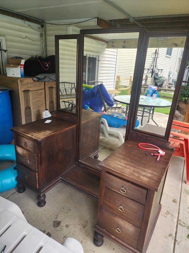 Antique Wood Vanity