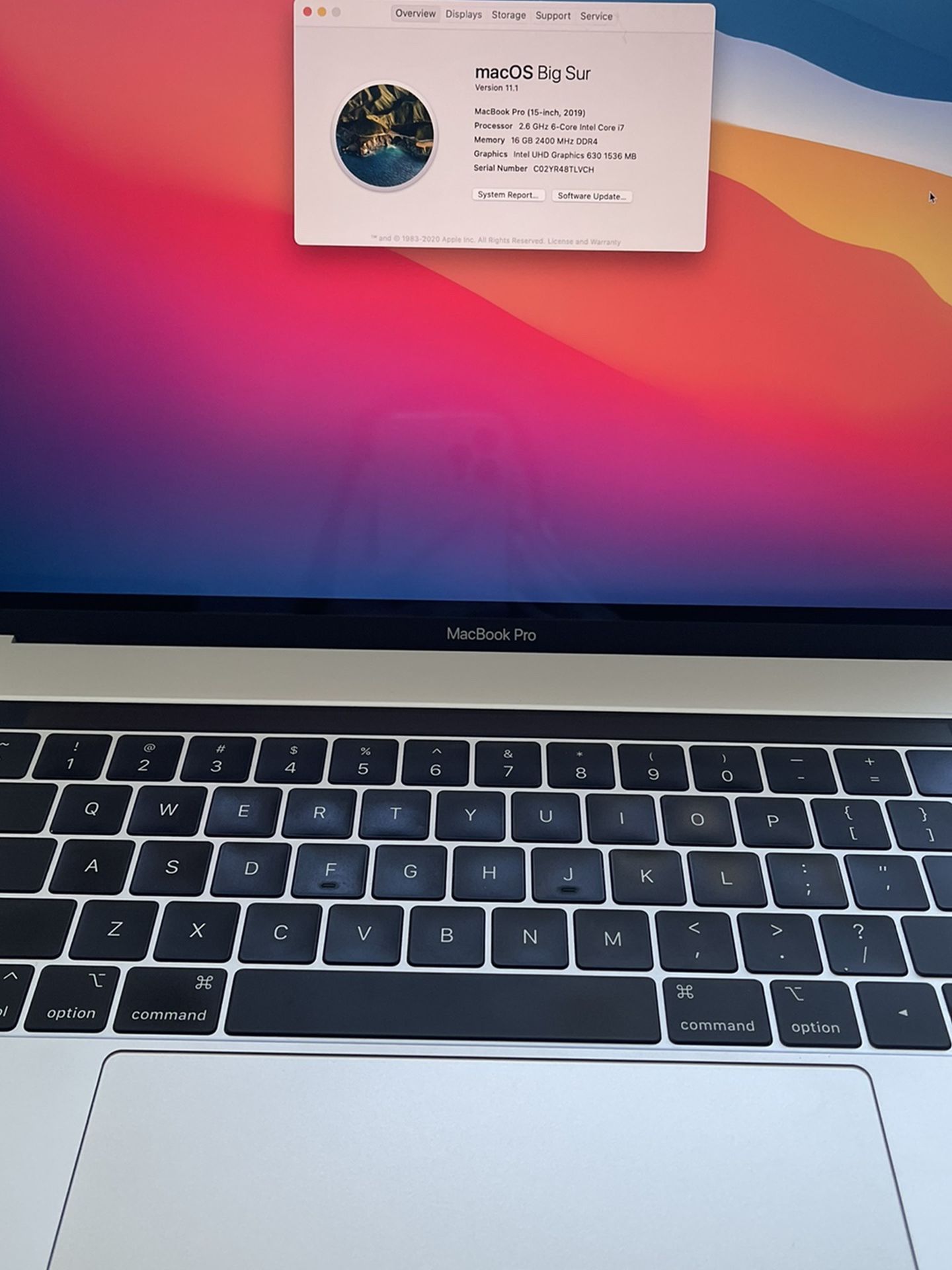 MacBook Pro 15” 2019 Silver