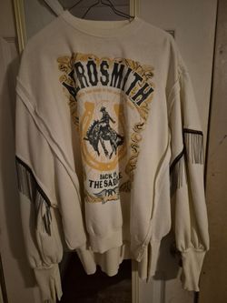 Aerosmith beadedfringe sweater M