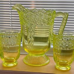 Vaseline Uranium Glass Set