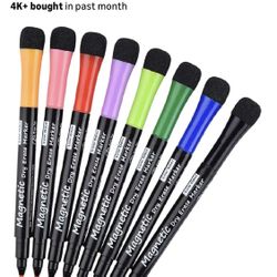 8 Colors Fine Tip Magnetic Whiteboard Erase Marker, New