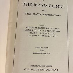 Mayo Clinic Vintage Book 1938