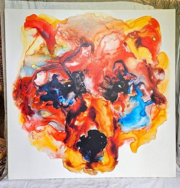 Large 36"x36" Canvas Gicle'e Print, Artist V. Rae. Beautiful Bear.