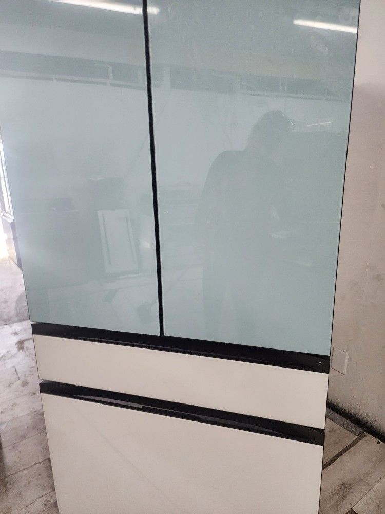 Bespoke Four-door Refrigerator Samsung White Blue Panels